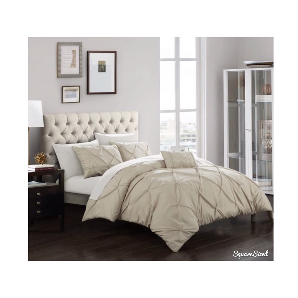 Duvet and 2 shames pinch pleat king cotton